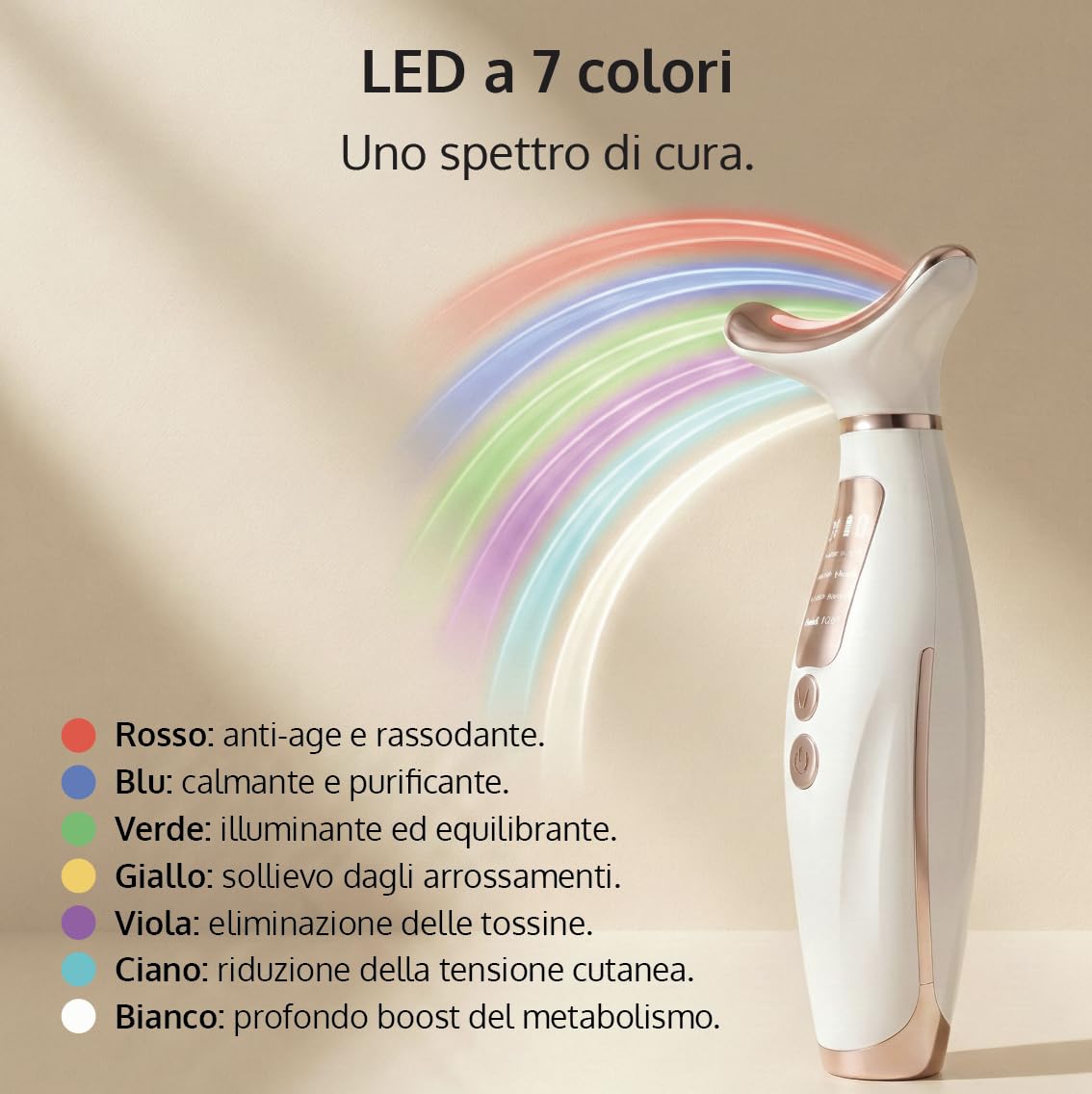 Massaggiatore Viso Angelite, Scolpitore Viso LED & Dispositivo Lifting Facciale per Rassodare & Scolpire, Strumento Rassodante con Calore & Vibrazione per Mascella, Guance & Collo, Garanzia di 2 Anni