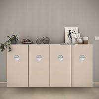 Vista 5 de Biaungdo 2 tiradores de puerta ocultos redondos ocultos, tiradores empotrados para puerta de acero inoxidable, puertas corredizas de granero