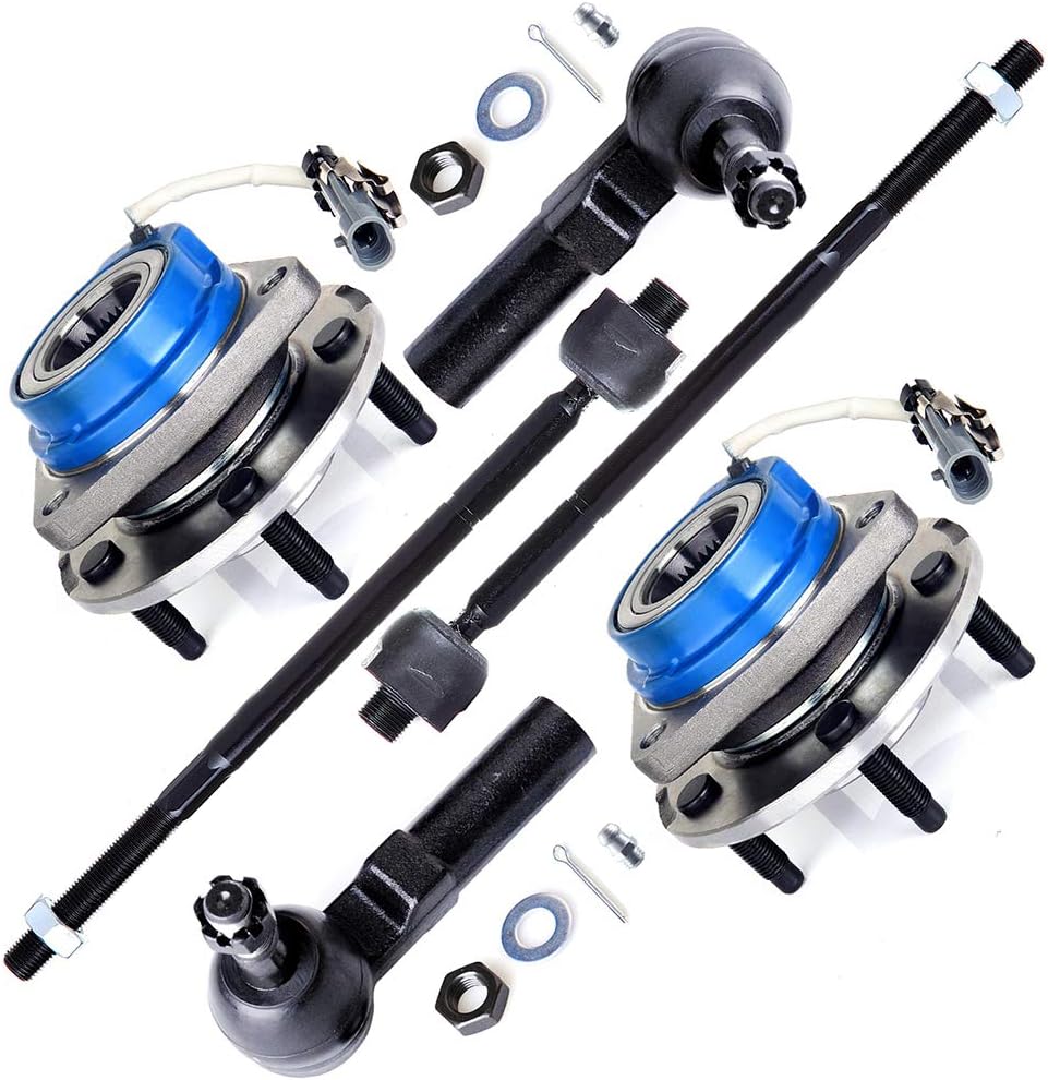 SCITOO 6pcs Suspension Outer Inner Tie Rod Ends 513121 Front Wheel Hub Bearing Compatible fit 97-1999 for Buick Riviera 98-2004 for Cadillac Seville 00-2005 for Pontiac Bonneville