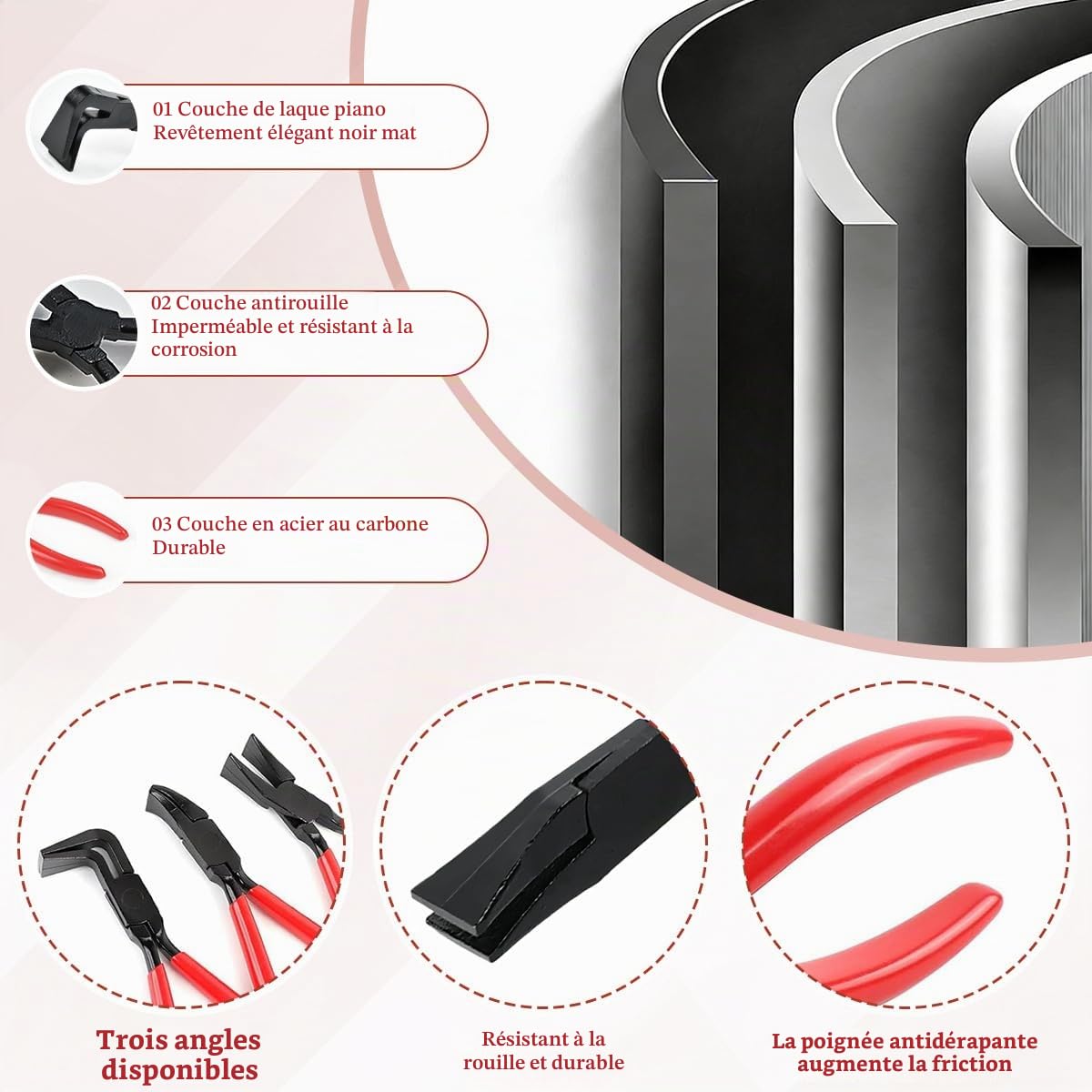 3PCS Pince Pliante Plieuse Tole(0°, 45°, 90°) Pinces à Plier la Tôle Portable Largeur 22 mm Mini Jeu de Pinces à Tôle de 22 mm Pince à Chanfreiner Outil Couvreur pour Plier et Lisser les Tôles