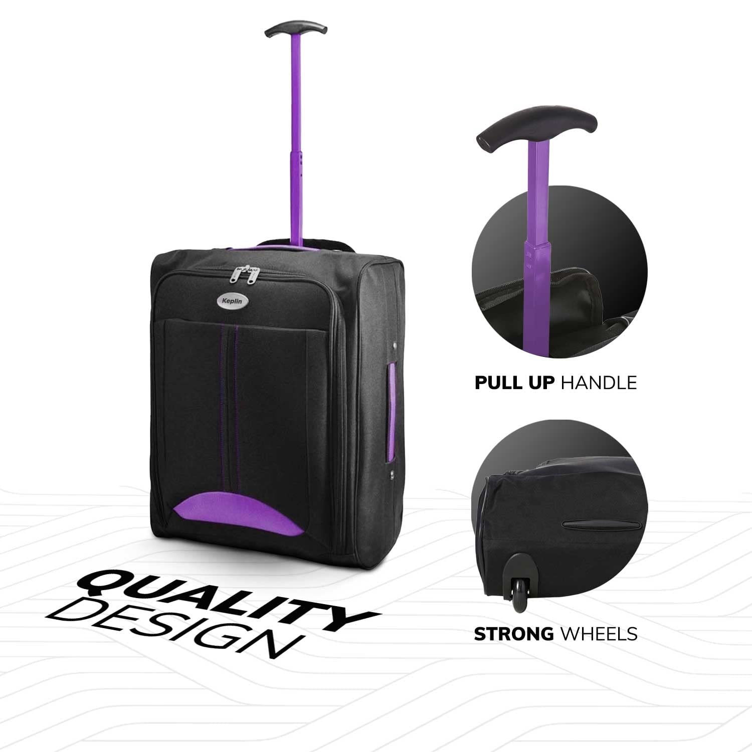 Buy Cabin Approved Lightweight Travel Bag with Wheels, Hand Luggage