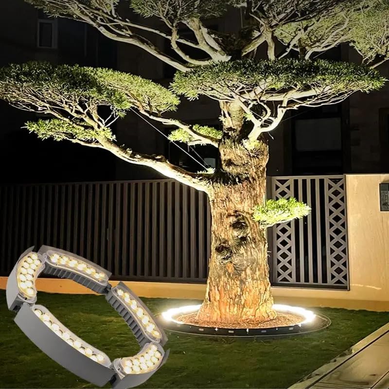 Ahuja International Led Tree Hugging Light Outdoor IP65 Waterproof Spotlight Garden Scene Palm Tree 12w Color Circular Tree Illumination Light, Warm White, Customizable (Pack of 5)