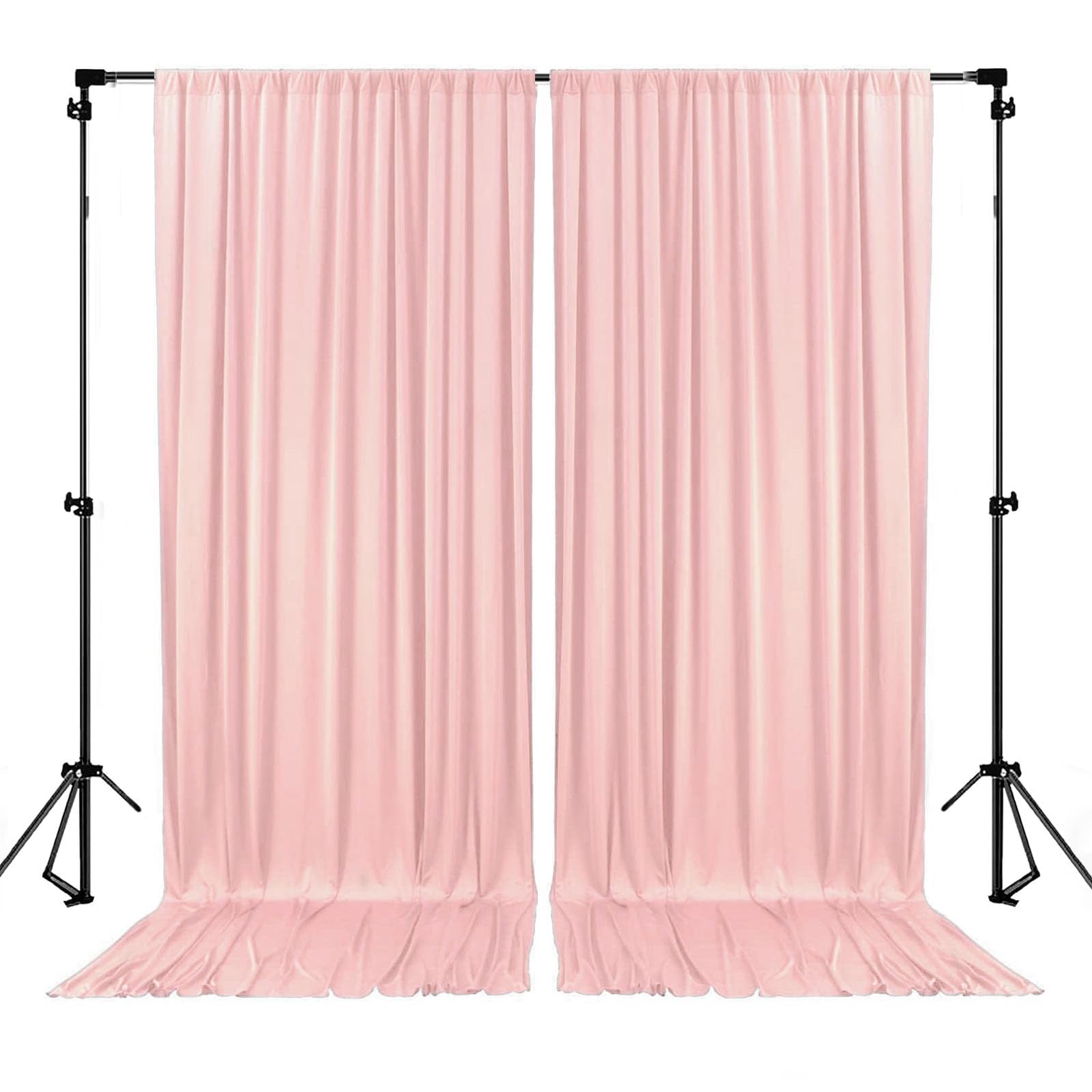 Photo 1 of 10 x 10 Feet Blush Pink Backdrop Curtain for Partie, Background Curtains for Photoshoot, Birthday, Wedding, Halloween, Thanksgiving, Christmas, New Year Party Decorations 5Ft x 10Ft, 2 Panels