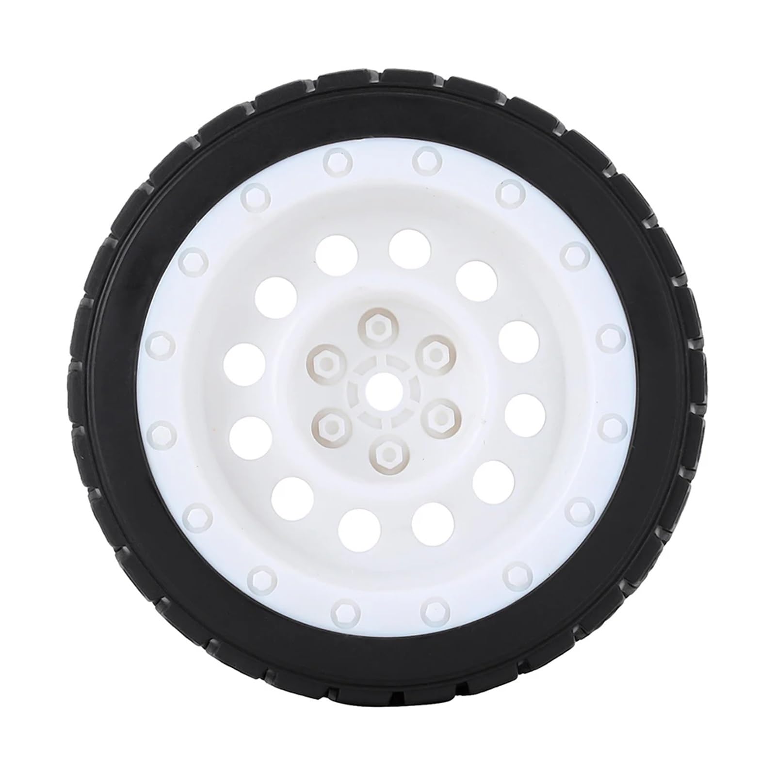RC Roue Pneus pour Rolly pour HPI WR8 pour HSP 94177 pour WLtoys 1/10 144001 1/14 4 Pièces 12mm Hex 67mm Pneus Caoutchouc Jante De Voiture RC Modèles Blancs Chenilles