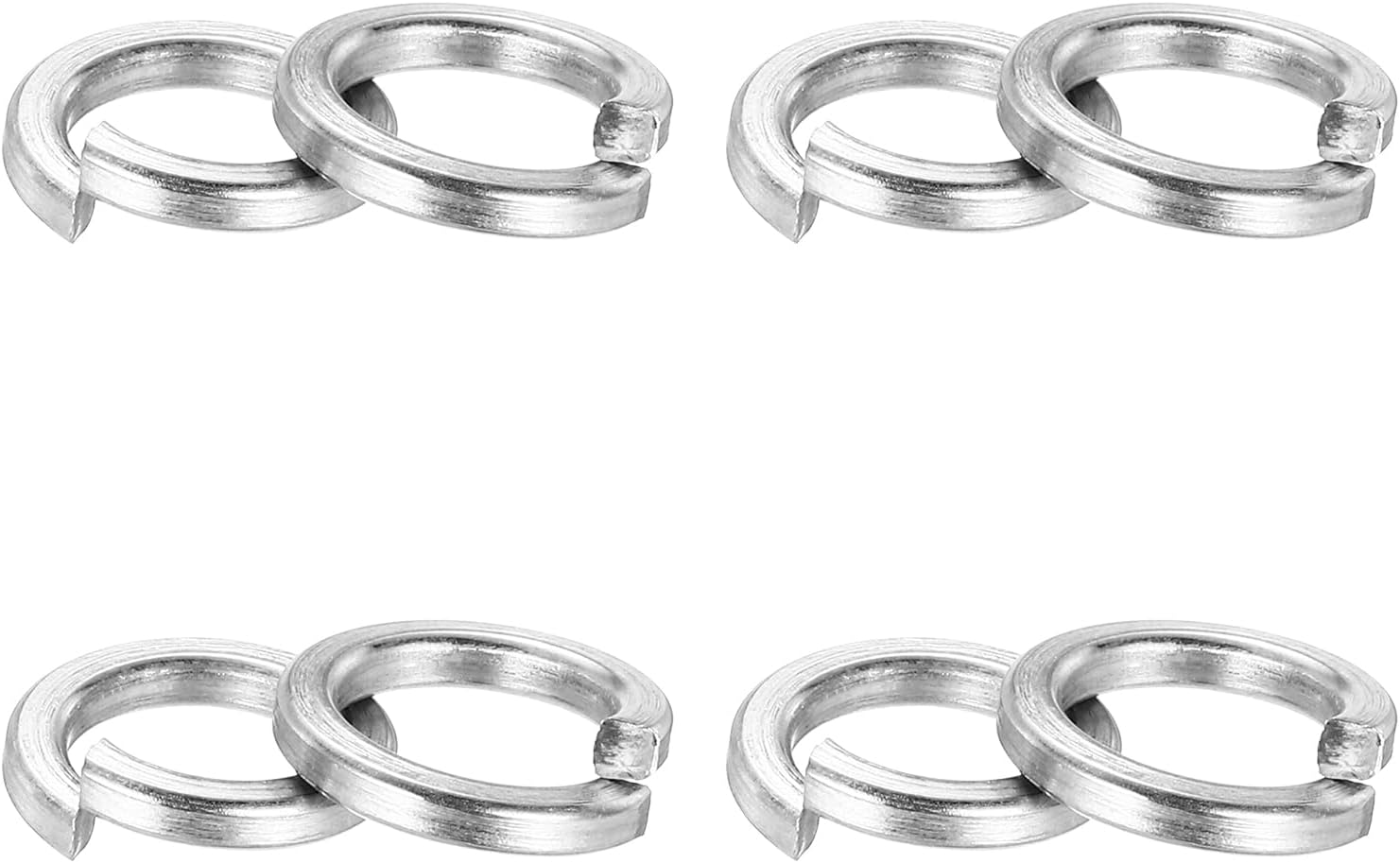 PATIKIL 100 Pcs Split Lock Washer, M10 Spring Lock Washer 304 Stainless Steel Lock Washers Assortment Kit for Screws Bolts, Silver