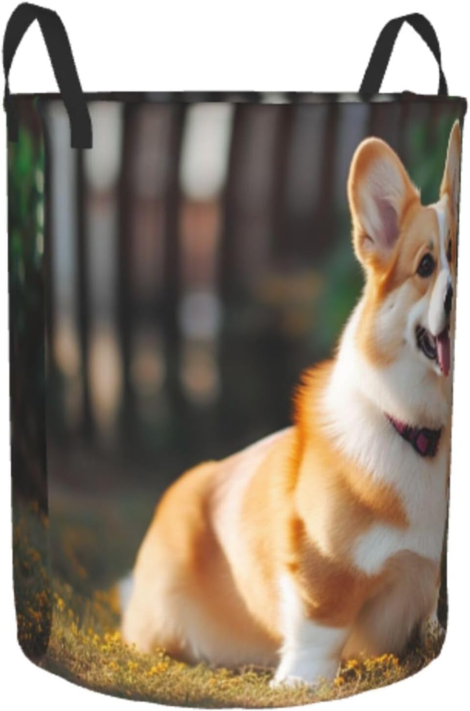 Dog Corgi Laundry Basket With Handles Foldable Oxford Cloth Tote Bag Laundry Hamper Waterproof Clothes Storage Bucket Toy Organizer For Laundry Room/Bathroom/Bedroom/Dormitories