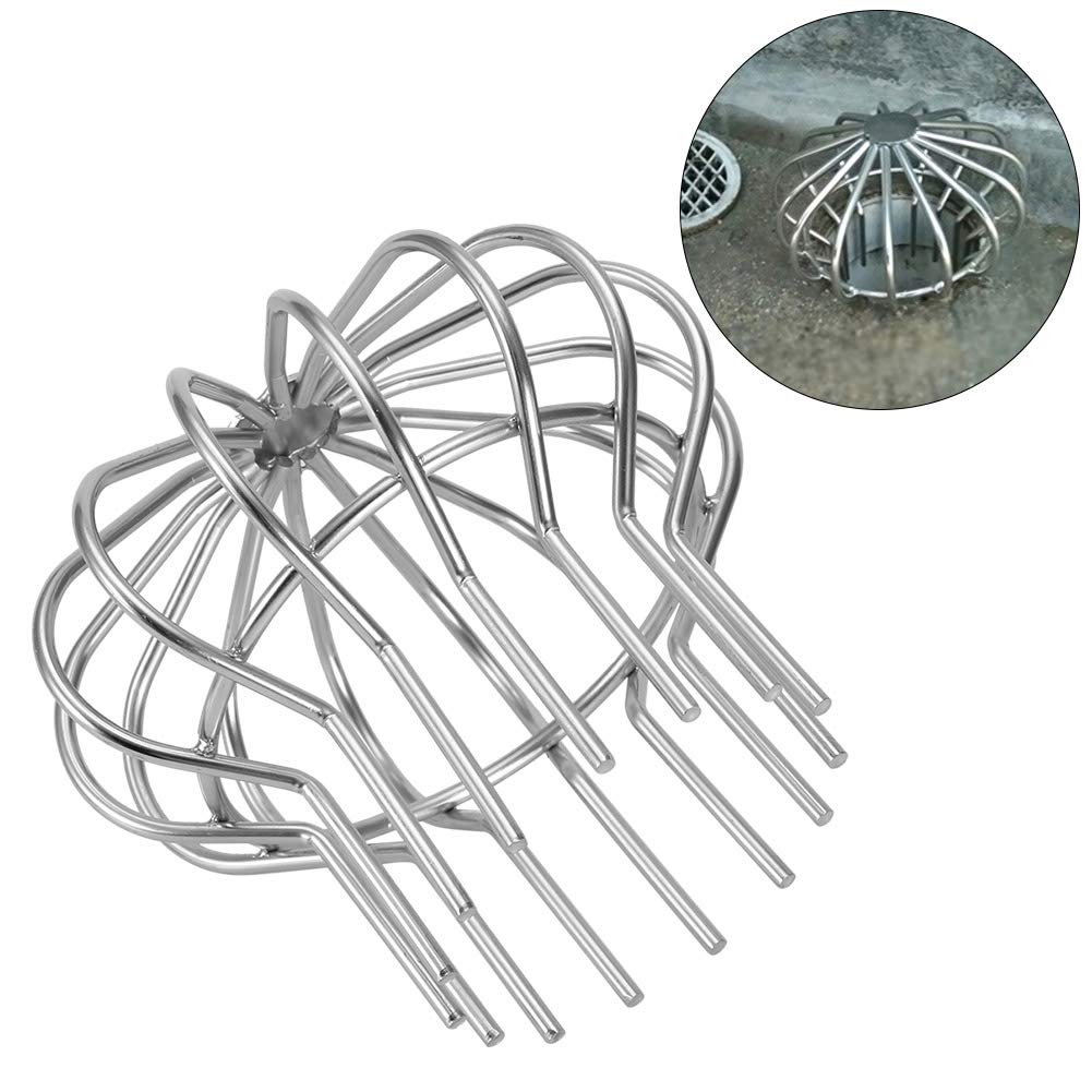 Desagüe de Piso, Acero Inoxidable Exteriores Redondo Antibloqueo Fregadero, Sumidero de Piso Extraíble para Jardín Exterior Tubo de Drenaje Techo Balcón (110 Tubos)
