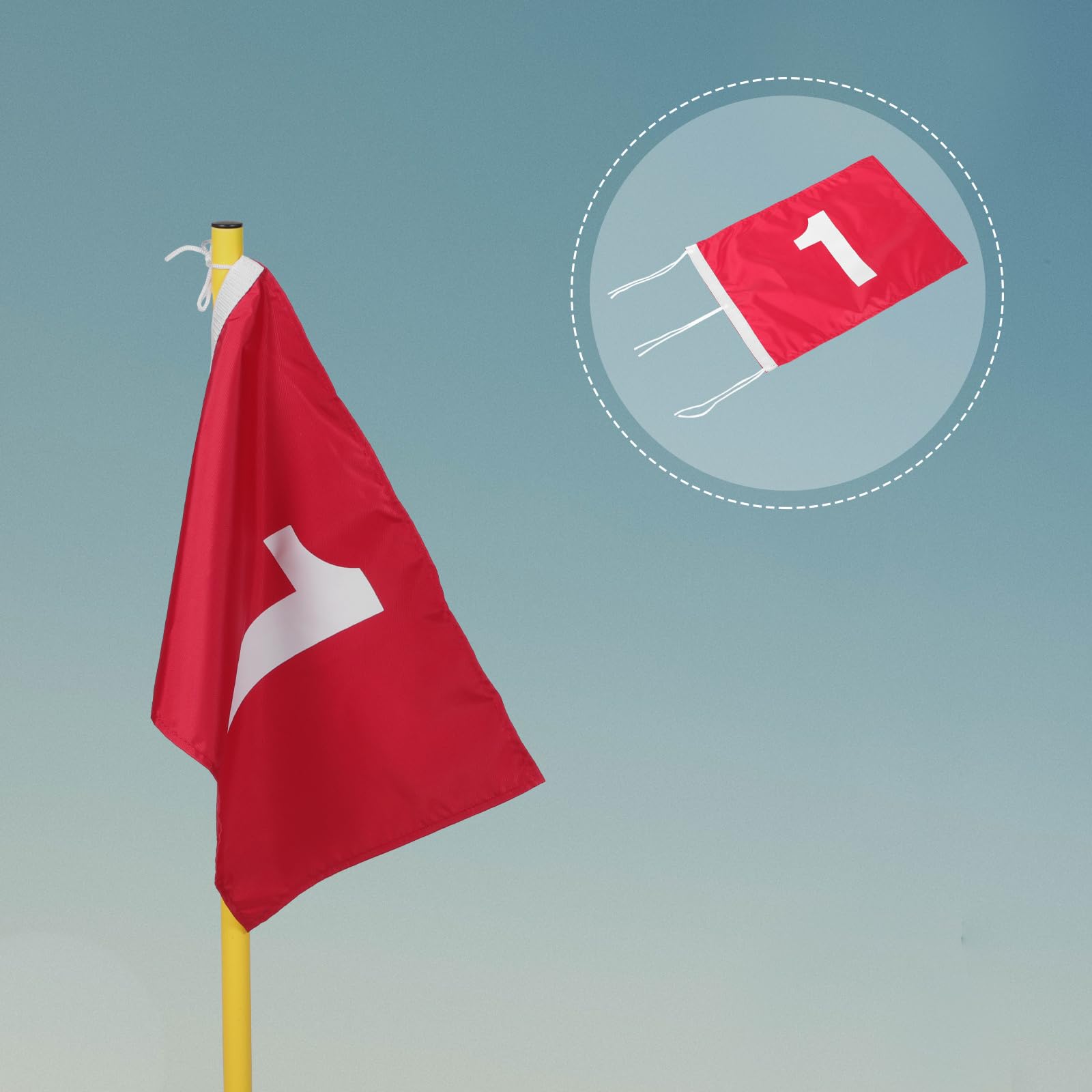 BESPORTBLE 2 Stücke Golf Grüne Flagge Golfzubehör Fahnenmast Zubehör Natürlich Pin Fahnen Setzen Grüne Fahnen Miniaturfahnen Gerichtsfahne Golfziel Flaggennummer Flag Nylon Tragbar