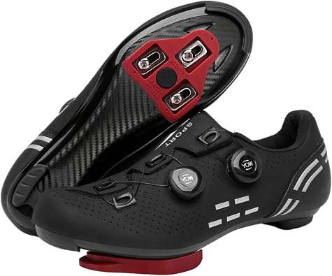 Road Cycling Shoes Mens SPD-SL/SPD/Delta/KEO Compatible with Peloton Bike Indoor Outdoor Road Bike Riding Shoes Women's Black MTB