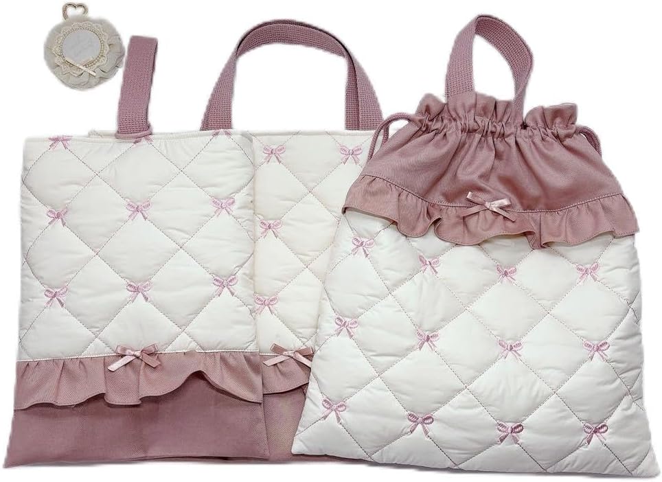 韓国生地　りぼん　刺繍生地　キルティング　ヌビ　キルト　レッスンバッグ 韓国生地 りぼん 刺繍生地 キルティング ヌビ キルト レッスン