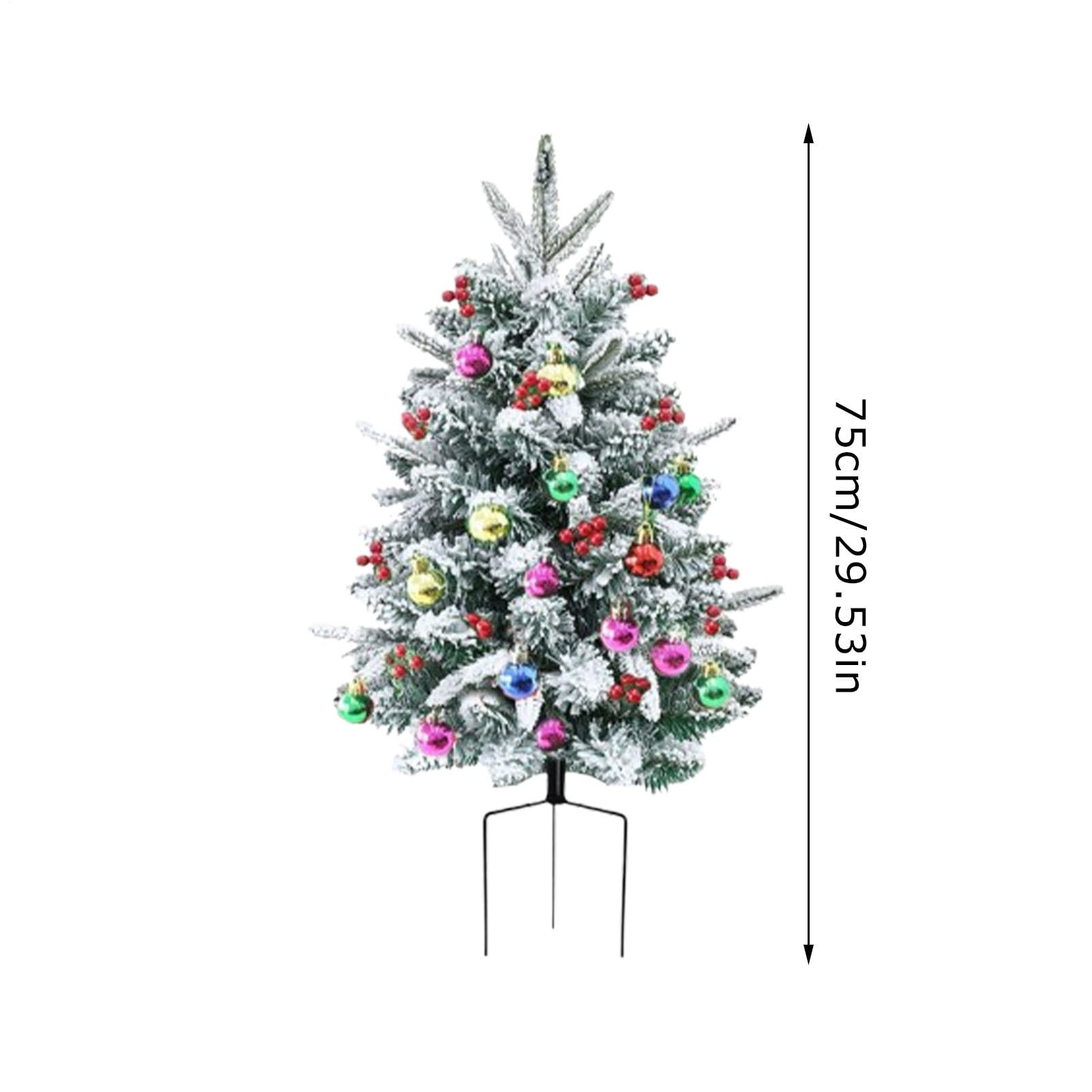 Albero di Natale da 75 cm, riempito per vasi floreali | Albero di Natale con luci integrate per giardino, portico, appartamenti e casa, festa della mamma e sentieri