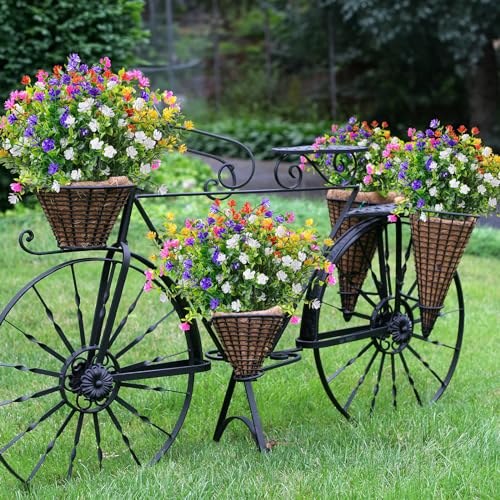 Image of AmyHomie 20 PCS Artificial Flowers for Outdoors, UV Resistant Fake Plants