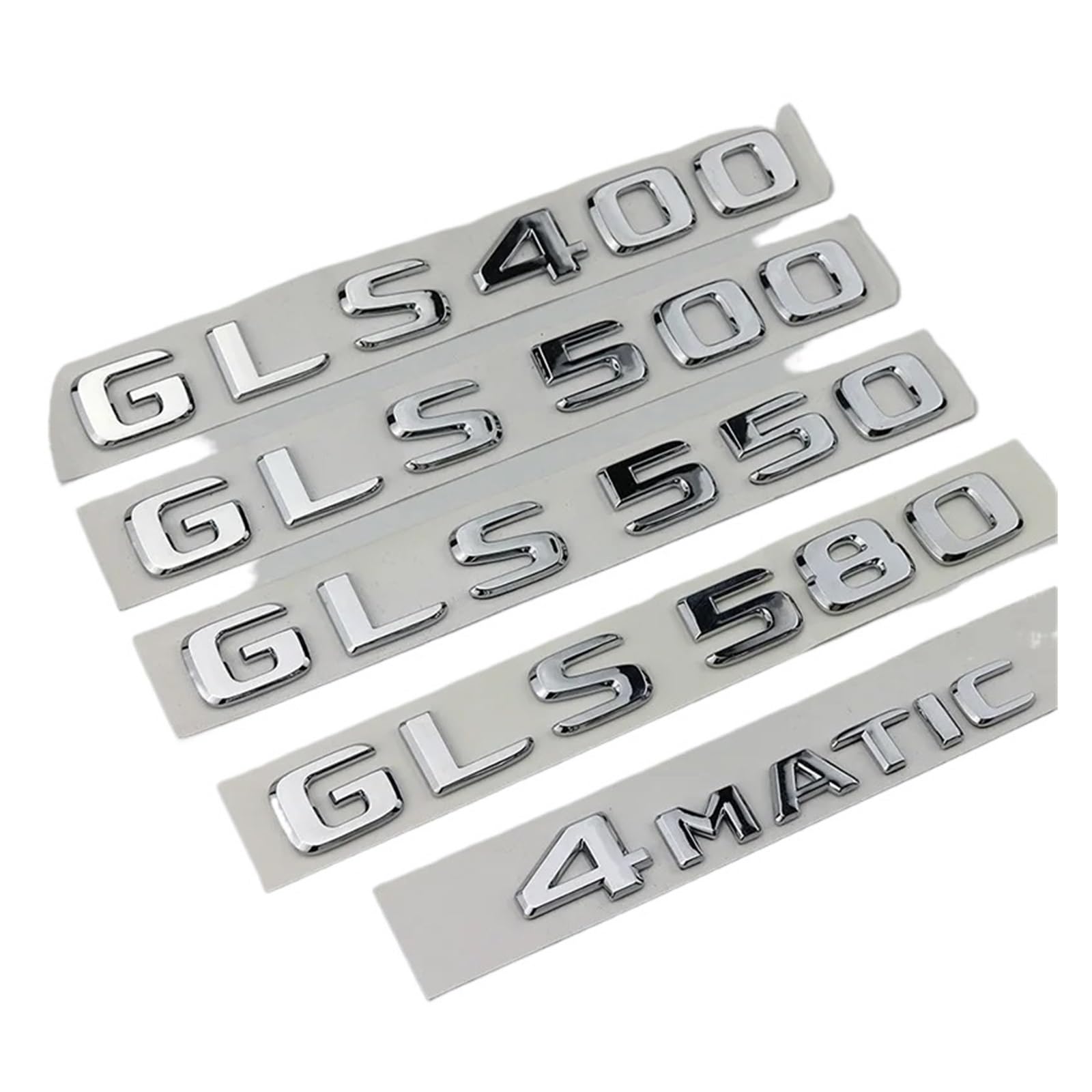 OVARIA ABS 3D Chrome Letters For Car Emblem Logo Stickers Fit For Mercedes Benz GLS 63 AMG 400 450 500 550 580 X167 X166 Accessories(4MATIC)