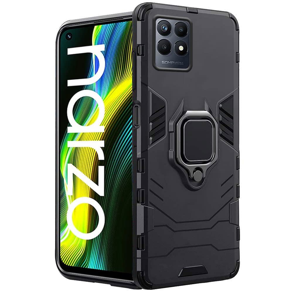 TheGiftKart Tough Armor Bumper Back Cover Case for Realme Narzo 50 4G | Ring Holder & Kickstand in-Built | 360 Degree Protection Back Case Cover for Realme Narzo 50 4G (PC & TPU | Black) (B09TPY9KQP) Amazon Price History, Amazon Price Tracker