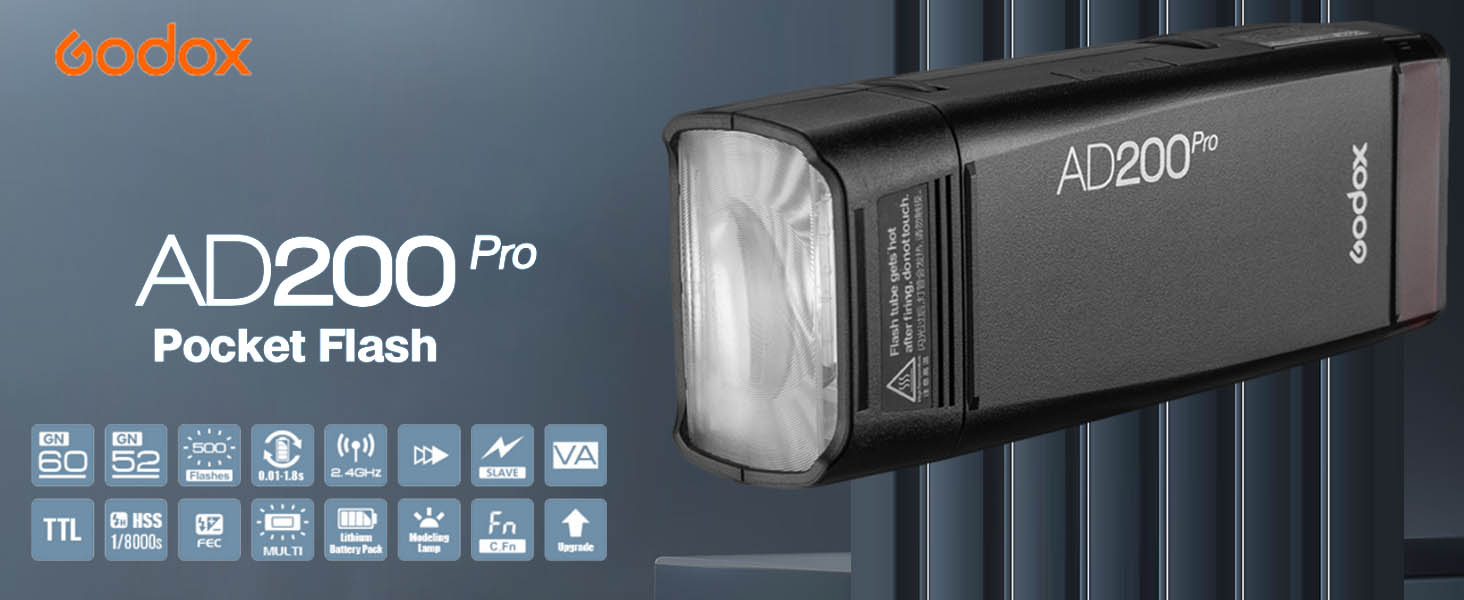 Amazon.com : Godox AD200 Pro AD200Pro Pocket Outdoor Flash Strobe