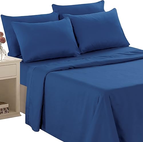 Miniatura 4 de Luxury Home Super-Soft - Juego de sábanas de doble cepillado de la serie 1600 (tamaño California King, gris)