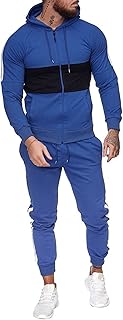 Fulidngzg Men's Jogging Suit Hood Complete Sports Suit Tracksuit Sweat Suit Jogging Suit Jogging Suit Cotton Leisure Suit Set Jogging Suit Winter Sportswear Tracksuit Sportswear