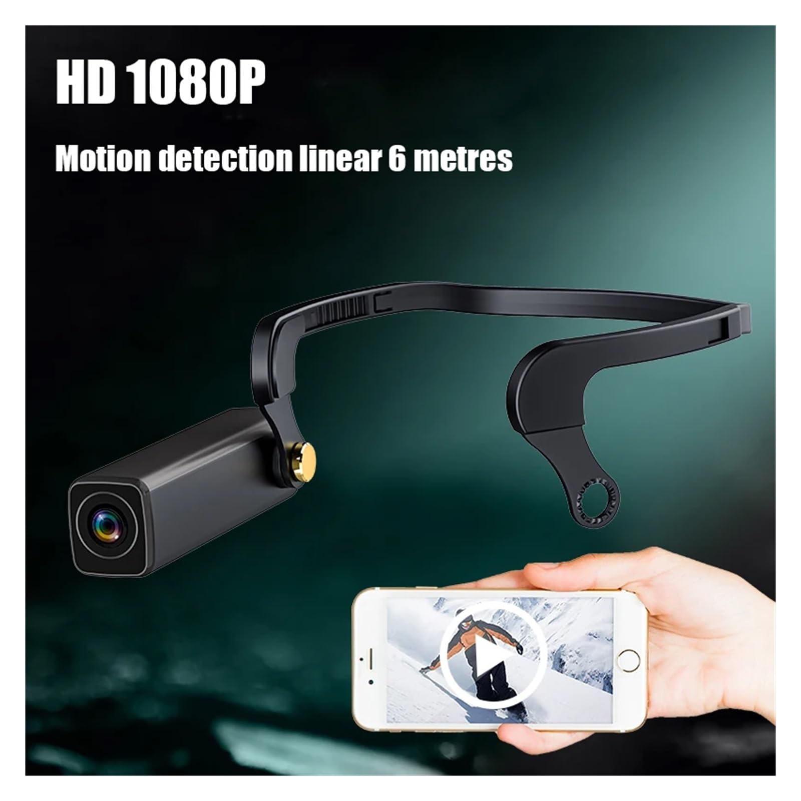Camara Corporal, Cámara montada en la Cabeza A33 Mini Cuerpo cámara inalámbrica 30FPS FHD1080P visión Nocturna detección de Movimiento for grabación de Primera Vista(with 64GB TF Card)