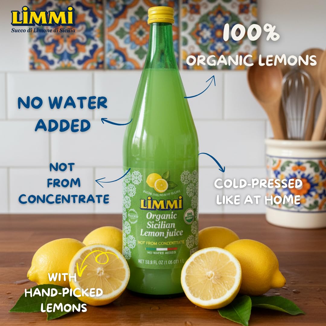 Amazon.com : Limmi Organic Sicilian Lemon Juice, 33.8 fl oz (1L