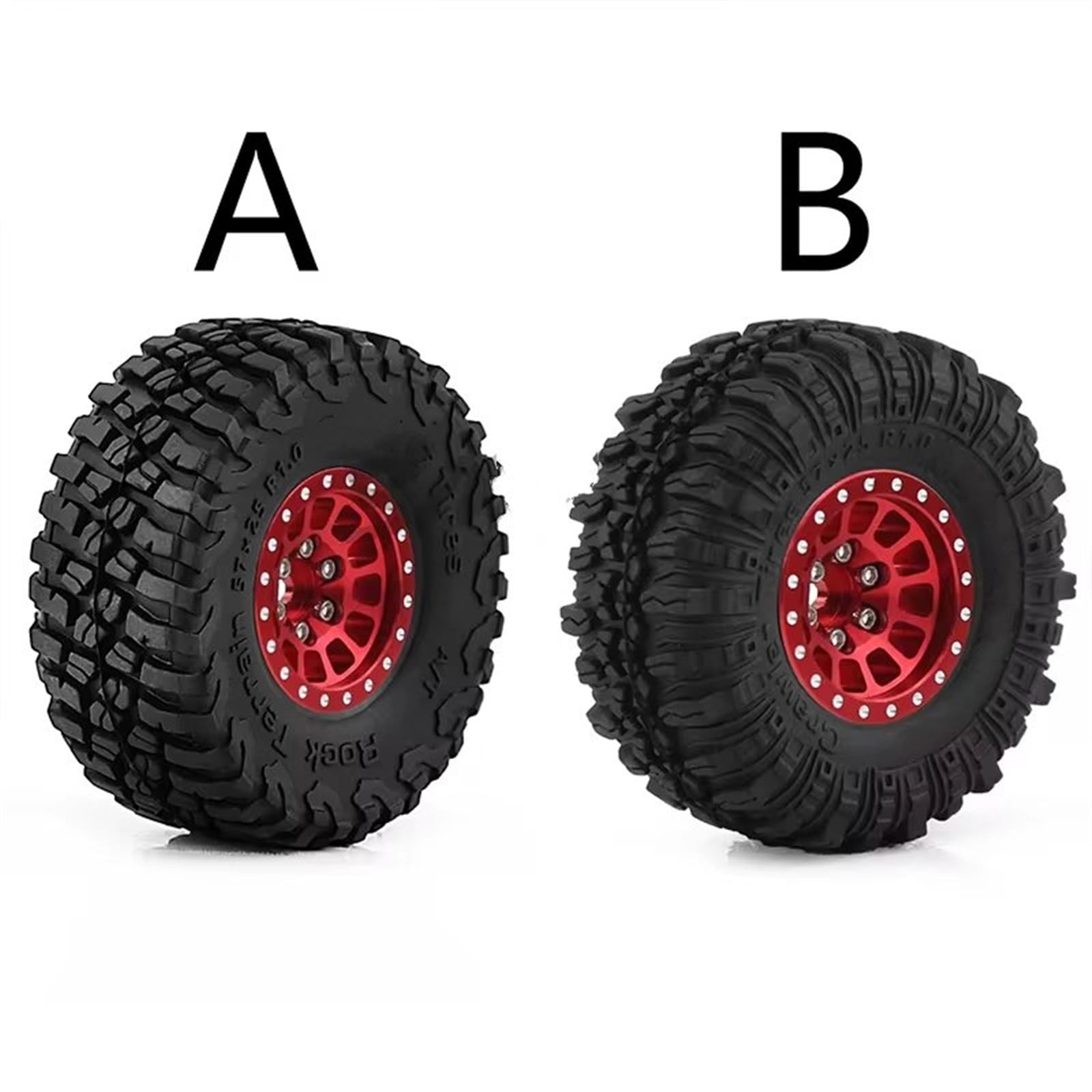 RC Neumático Coche para Axial para SCX24 para TRX4M para FCX24 4 Uds Metal 1,0 Beadlock Llanta De Rueda Juego De Neumáticos De Goma para 1/18 1/24 RC Crawler Piezas De Mejora