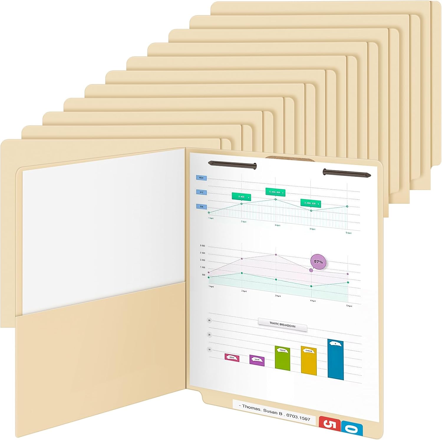 Skyygemm 24 Pack End Tab Pocket Folder with Fastener, Manila Classification Folders with 2 Prongs, Straight Cut Tab, Half Page Pocket Inside Front, Letter Size Skyygemm 24 Pack End Tab Pocket Folder with Fastener, Manila Classification Folders with 2 Prongs, Straight Cut Tab, Half Page Pocket Inside Front, Letter Size