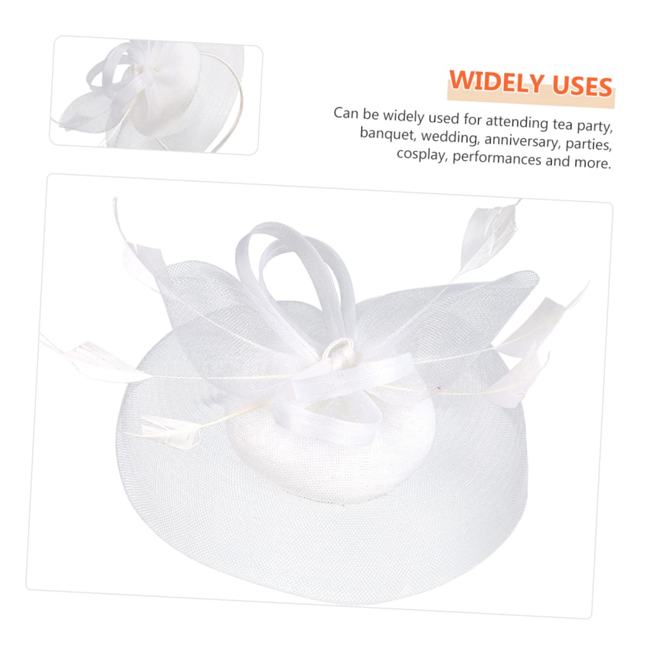 ifundom 4pezzi Cappello da Sposa Elegante Rete con Fiori Artificiali Fascinator Leggero e Romantico per Banquet e Tea Party Accessorio Moda per Donne