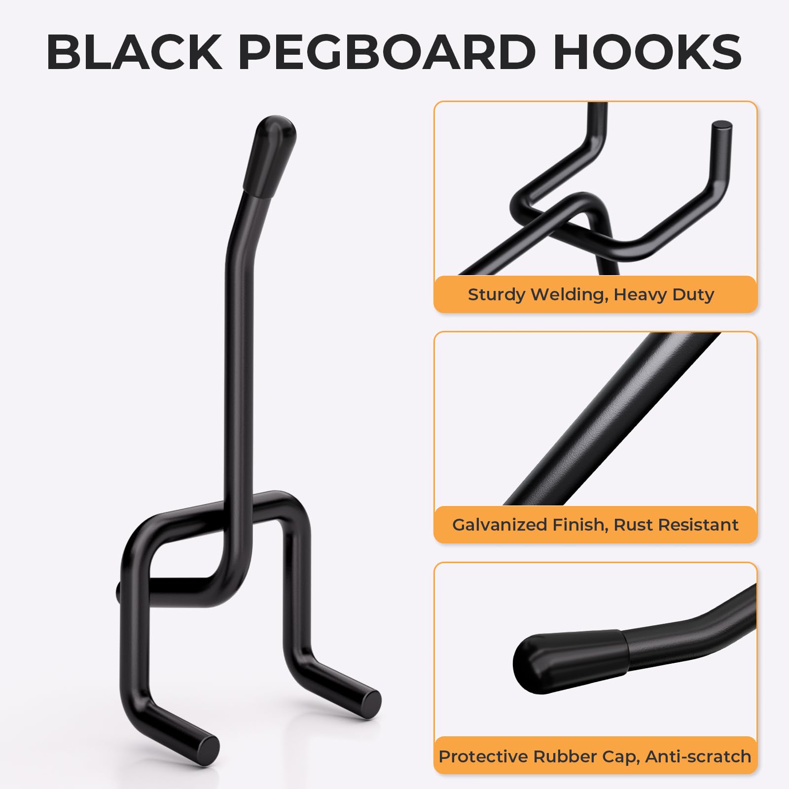 INCLY Pegboard Hooks - 50 Pack -4 INCLY Pegboard Hooks - 50 Pack -4