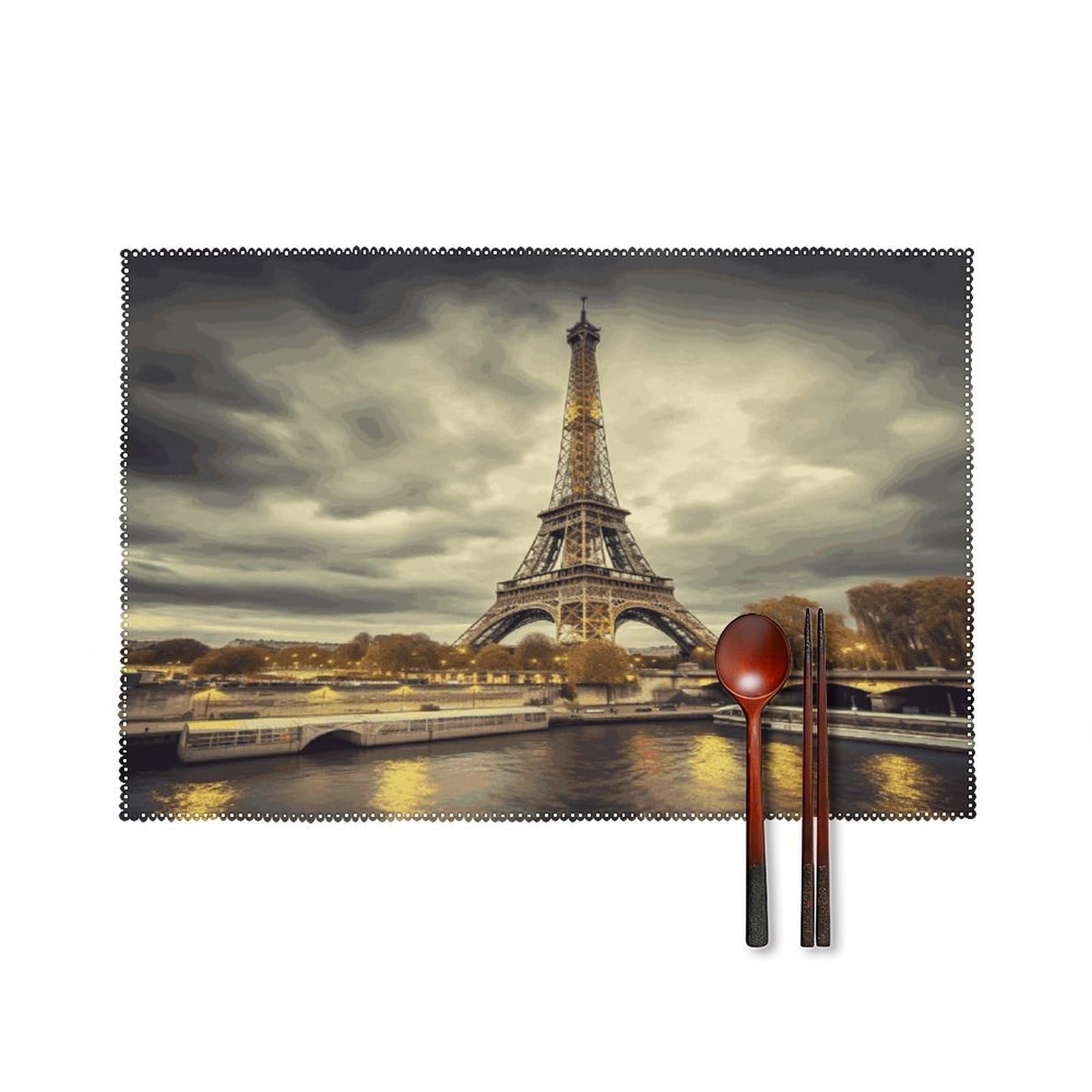Fodpand Style Eiffel Tower Paris Placemats Set Of 4 Place Mats Table Mats