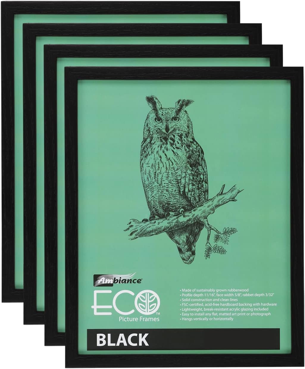 Ambiance Eco Frames 4 Pack Sustainable Wood EcoFriendly