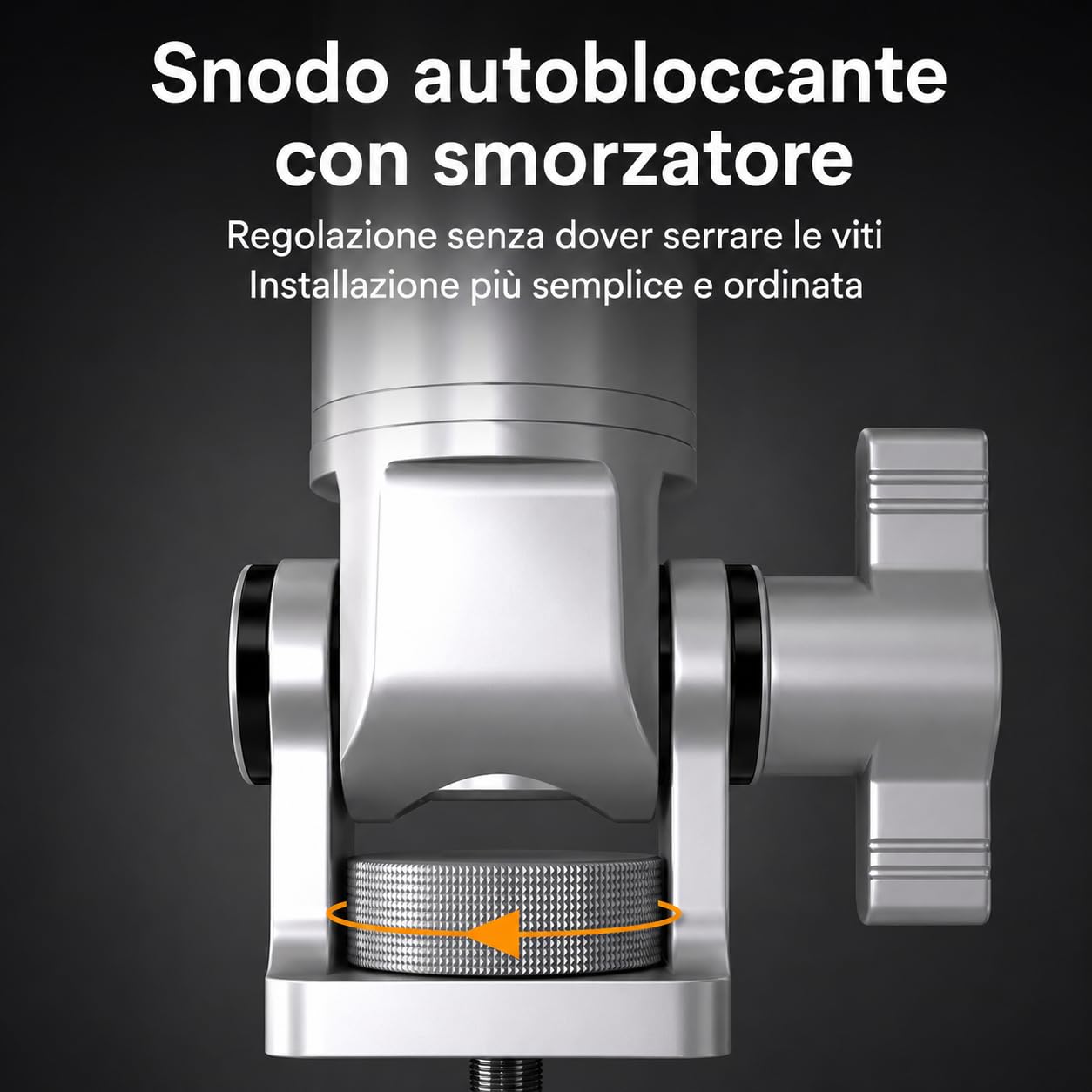 Staffa a Soffitto e Parete per Proiettore – Supporto Universale, Portata 10 kg, Regolabile 11-51 cm, Filettatura 1/4", Alluminio Al6063, Rotazione 360°, Cavo Nascosto, Argento