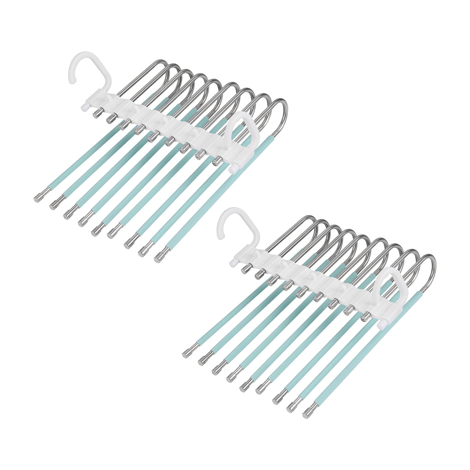 Tfaoys H Storage Pants Angers, 2 Pack 9 Rod Folding Multi Layer Organizers For Trousers, Skirts And Closet Order Closet Organizer Space Saving Wardrobe Storage Layered