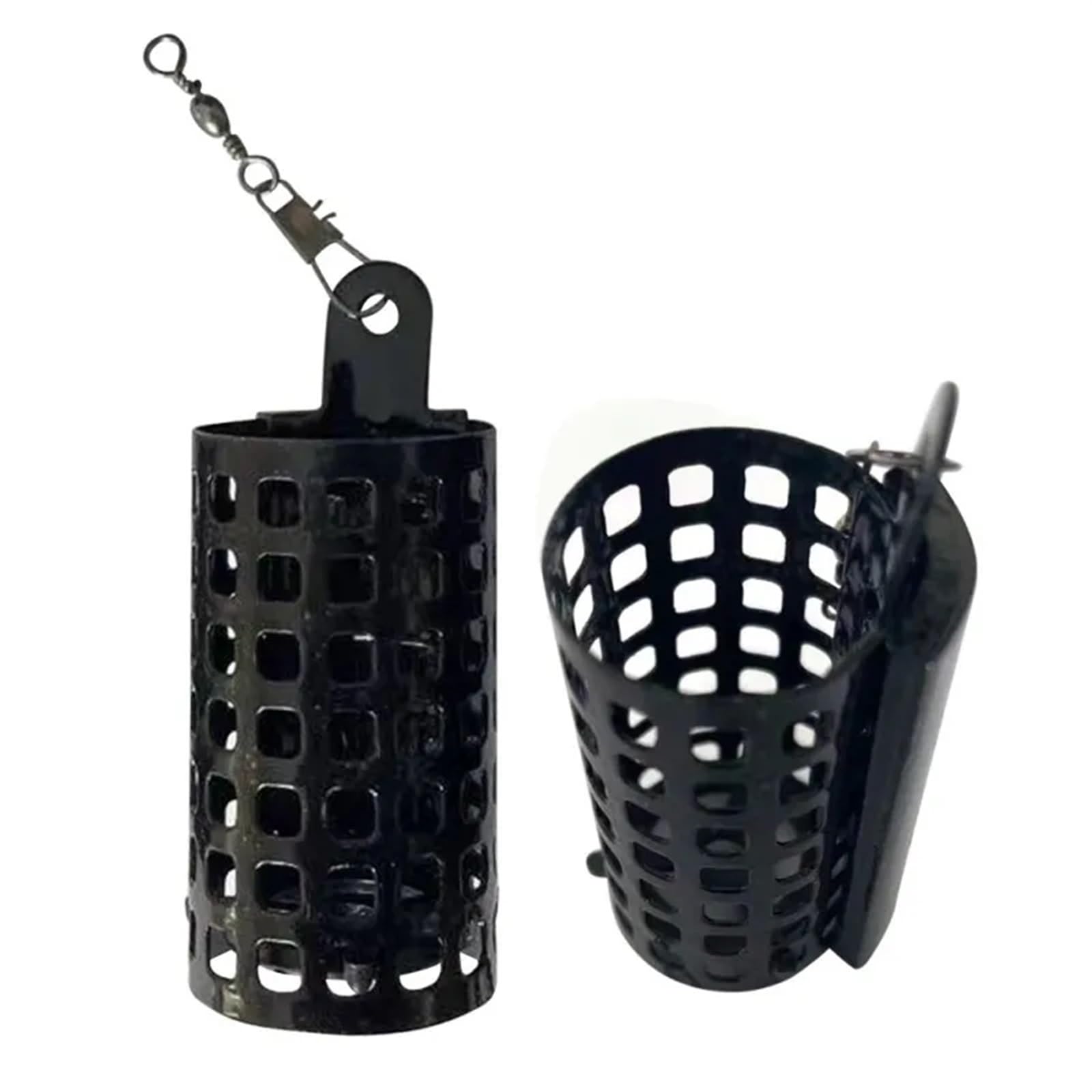 Angeln Köder Käfig 10 STÜCKE Angelgerät Feeder Käfig Rund Quadratisch for Karpfen Grob Spiel Barbel Metall Feeder Feeder Korb Käfig Angelköder Käfig(10PCS Round-60g)