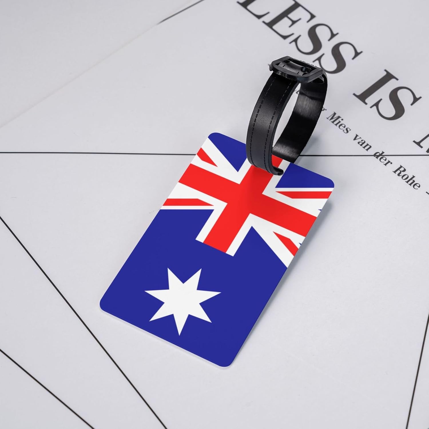 Australian Flag Prints Luggage Tag with Detachable Wristband - Travel Hook for Convenient Identification - Lightweight & Personalized Business Card Size image 5