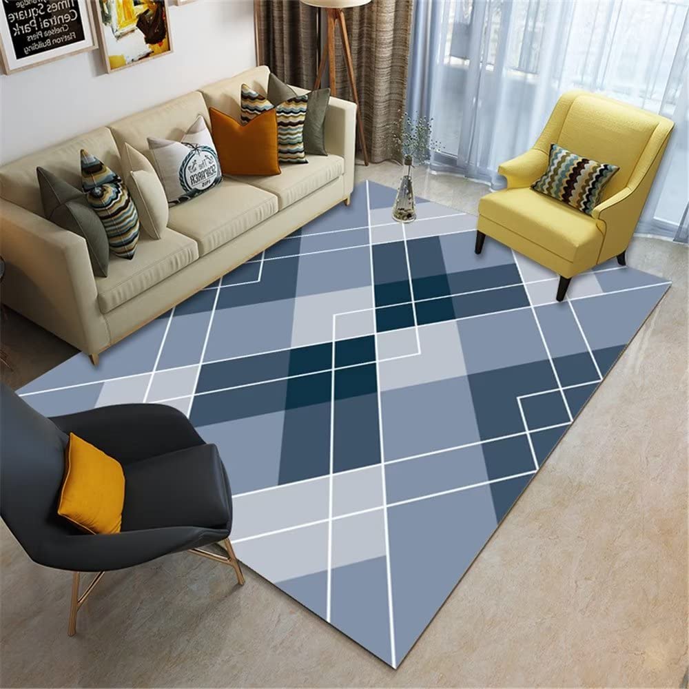 Tapis de salon moderne bleu 160x200 tapis chambre enfant et ado