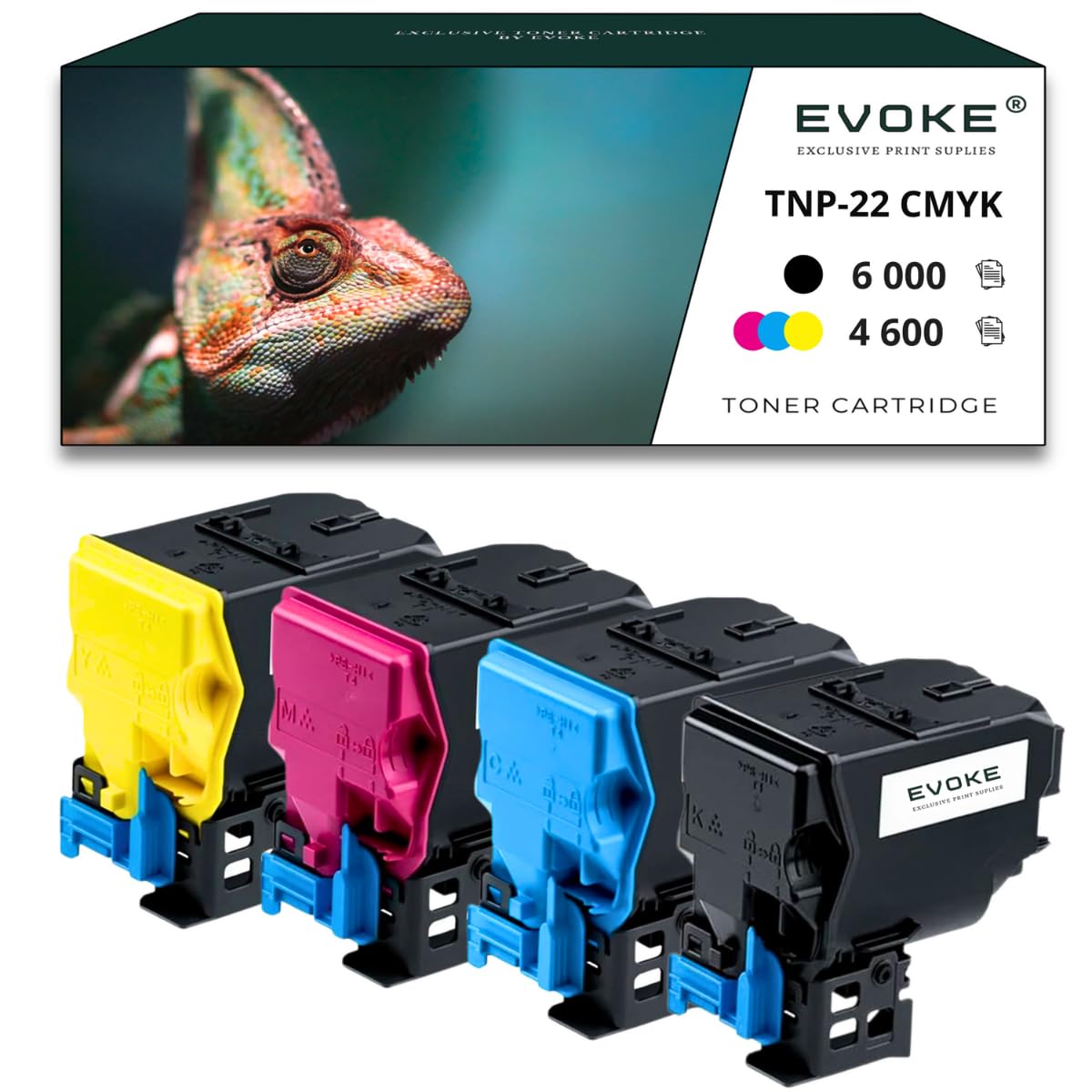EVOKE TNP22 TNP-22 Toner Kompatybilny z Konica Minolta C35 C35P (Zestaw CMYK) 19800 Stron