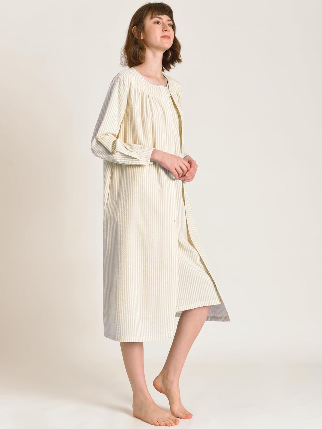 Latuza Women's Long Nightgown and Robe Set Soft Cotton