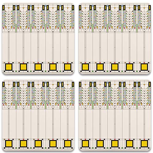 CoasterStone Frank Lloyd Wright Tree of Life Set of 4 Coasters, One Size, Multicolor