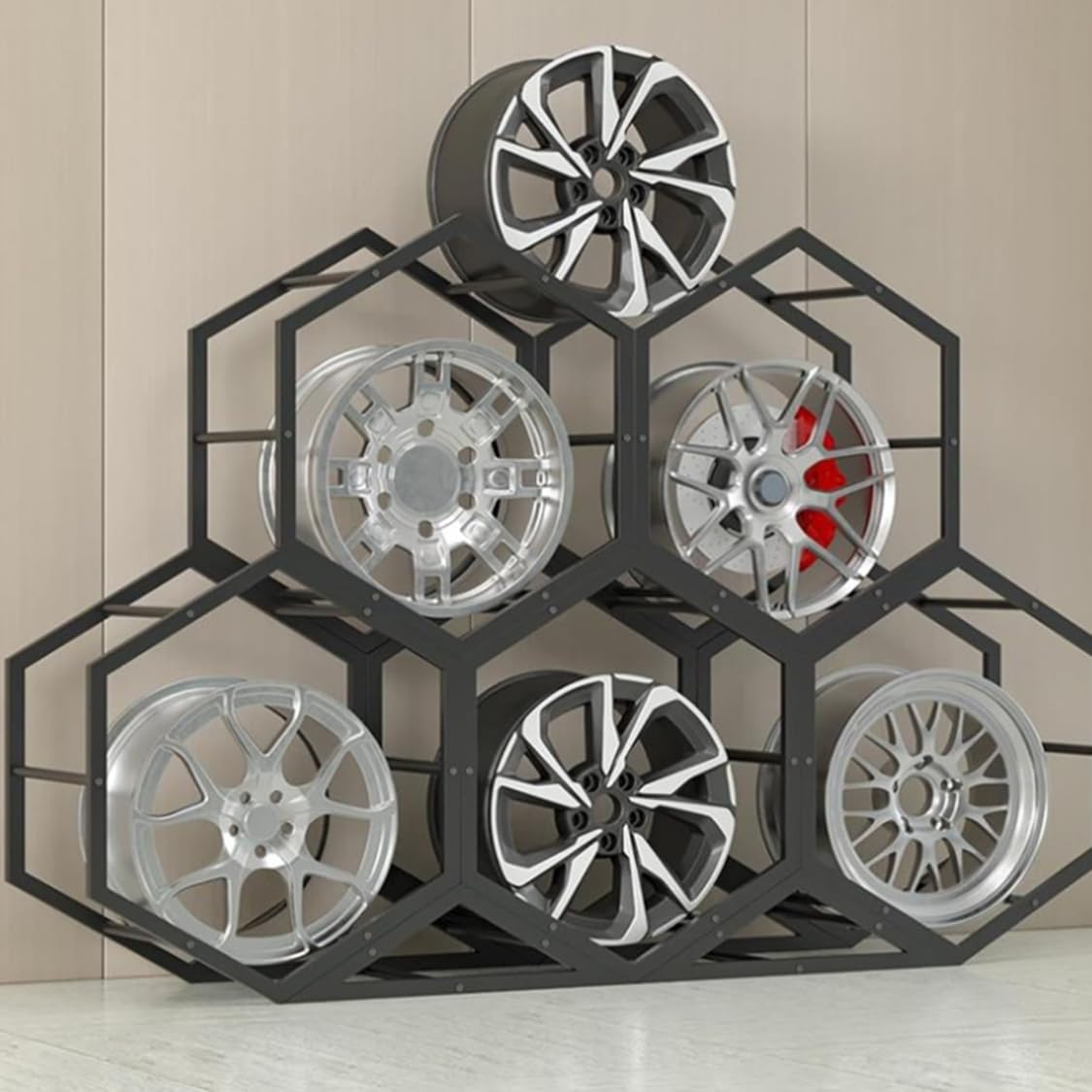 CHUOZI Tire Rack for Garage - Steel Wheel Rim Holder for Display & Storage, Organizer for Spare Tires