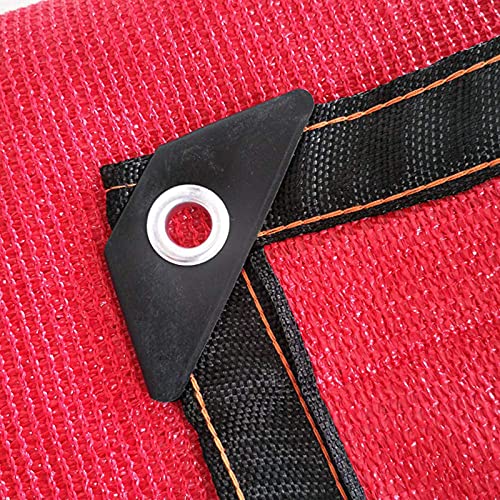 Protección UV total con red de sombra roja de 10 x 10 m con ojales 5