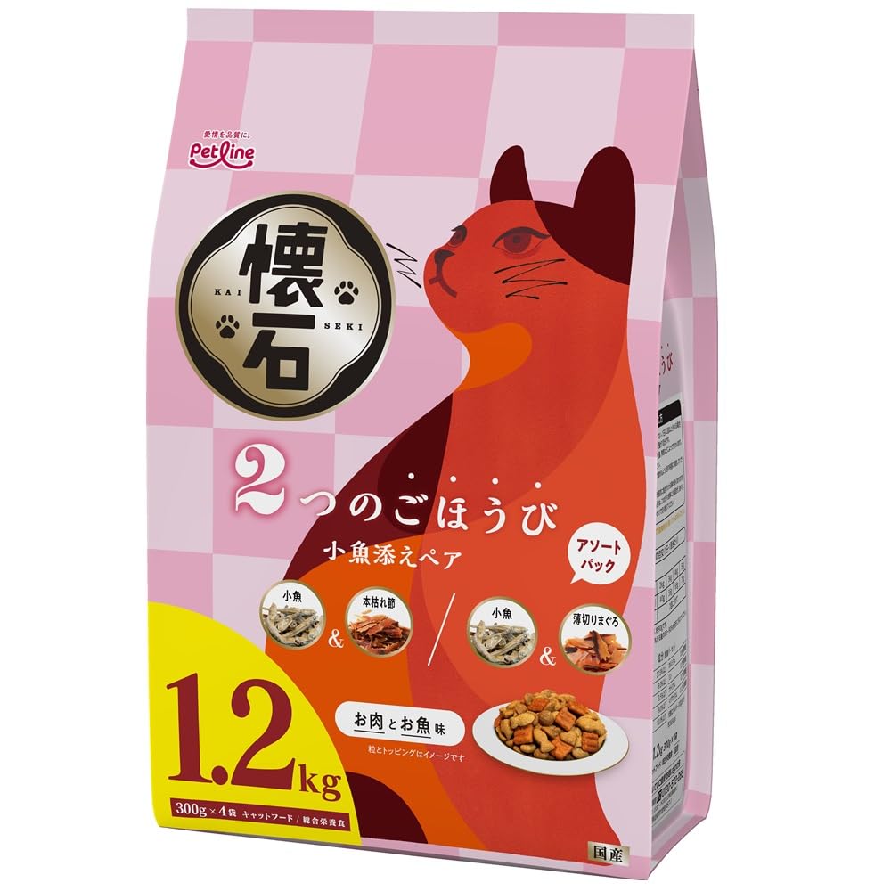 Amazon | ペットライン 懐石 2つのごほうび 小魚添えペア キャット