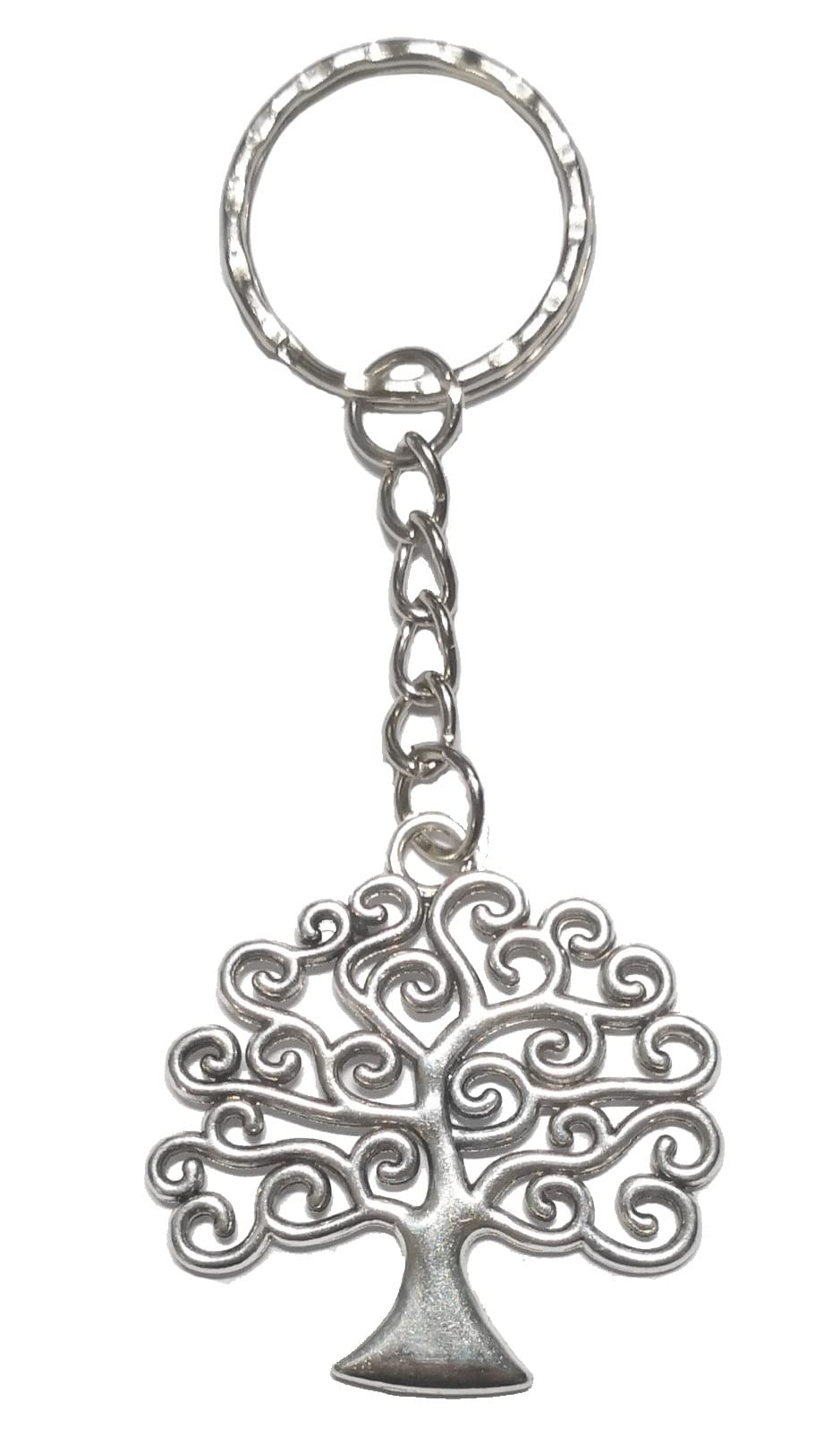 12 Portachiavi Ciondolo Albero Della Vita In Metallo Zama - Bomboniere Per Matrimonio, Comunione, Battesimo, Diametro 4 Cm