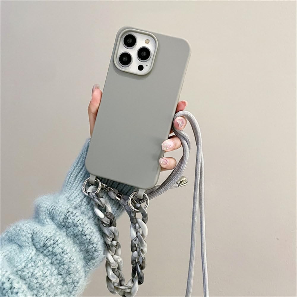 Coque iPhone 13 Pro Max bandoulière lanière chaîne amovible - 8