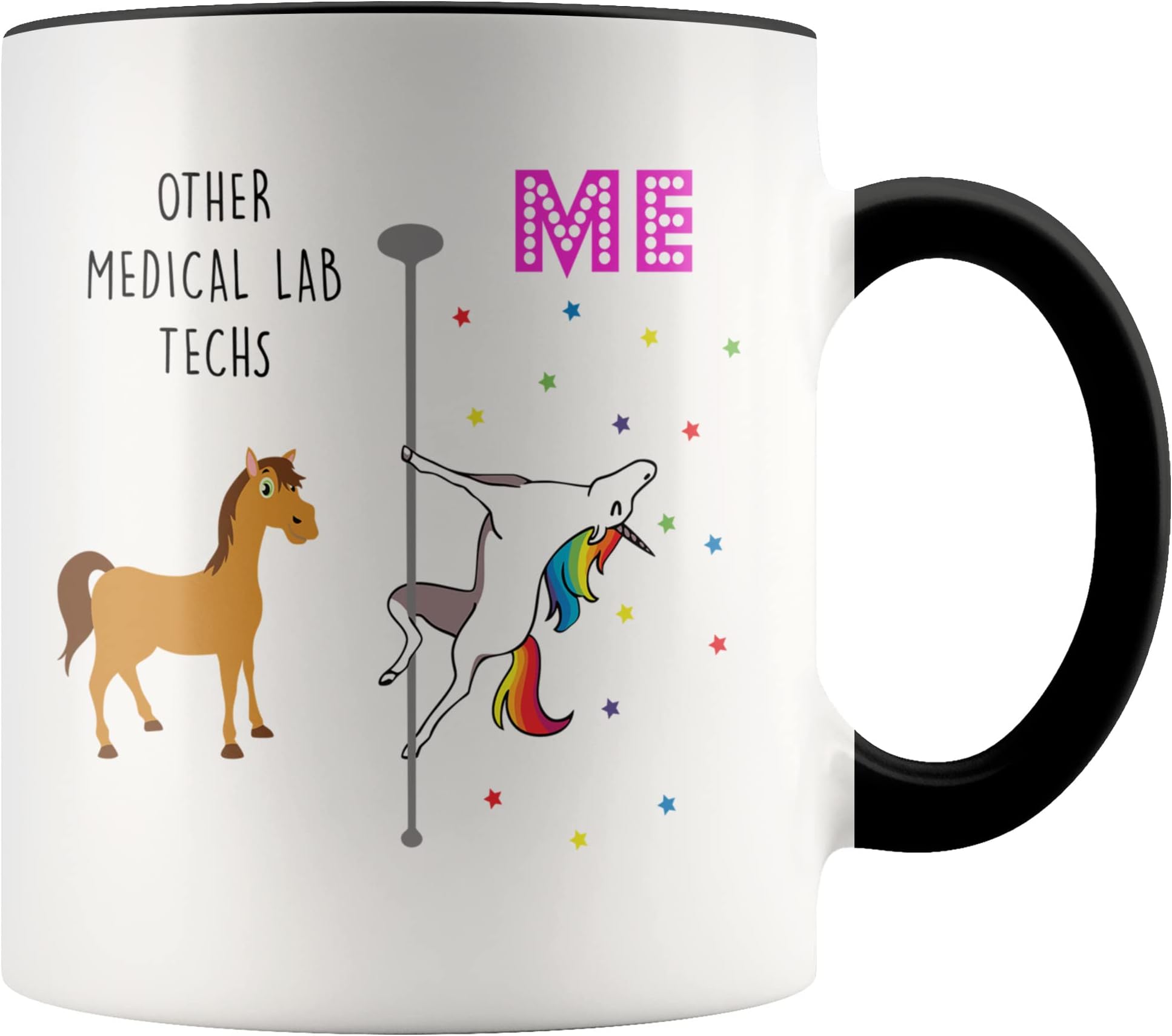 YouNique Designs Medical Lab Tech Mug for Men and Women, 11 Ounces, Lab Technician Cup, Laboratory Coffee Mug for Lab Week, Funny Laboratory Cup, Laboratory Technician Mug (Black Handle)