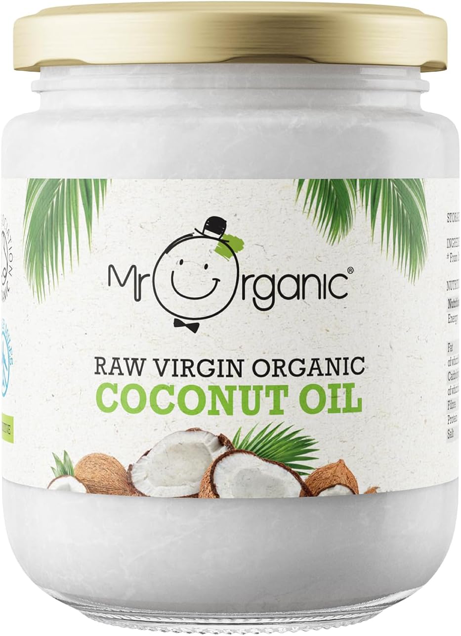 Mr Organic - Raw Virgin Coconut Oil 200ml - Vegan, Gluten-Free, Non-GMO, and Organic Coconut Oil for Cooking