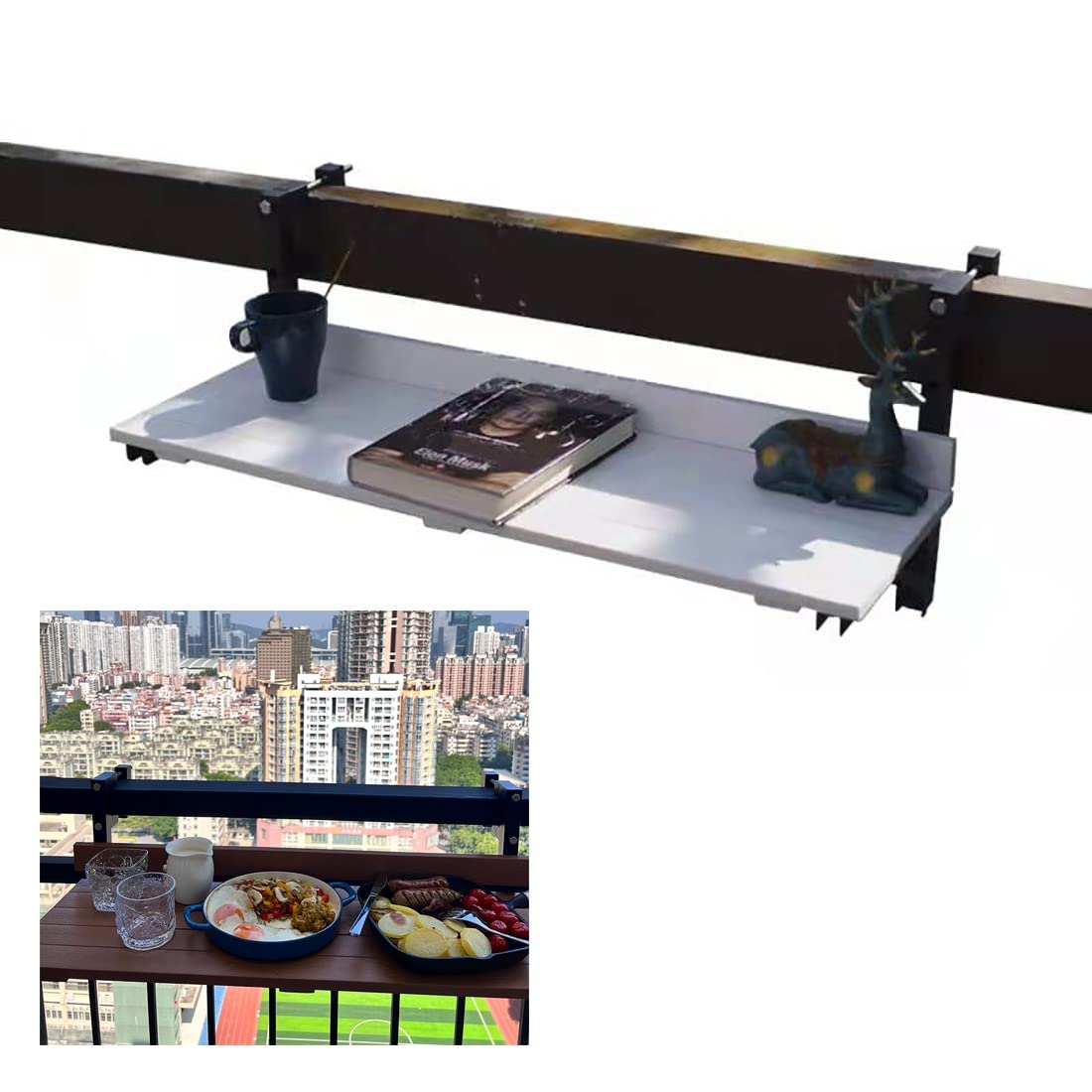Tables d'appoint murales réglables pour terrasse au design durable