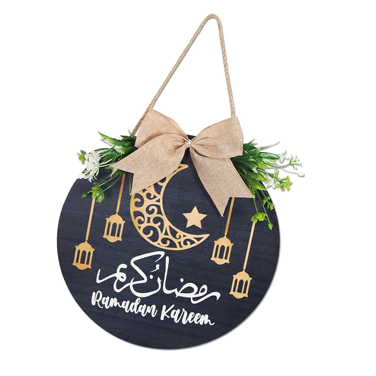 Xinsheinelry Wooden Welcome Sign Middle Eastern Door Wall Hanging Decoration for Front Door Mantel Wall Festival Decoration Wooden Welcome
