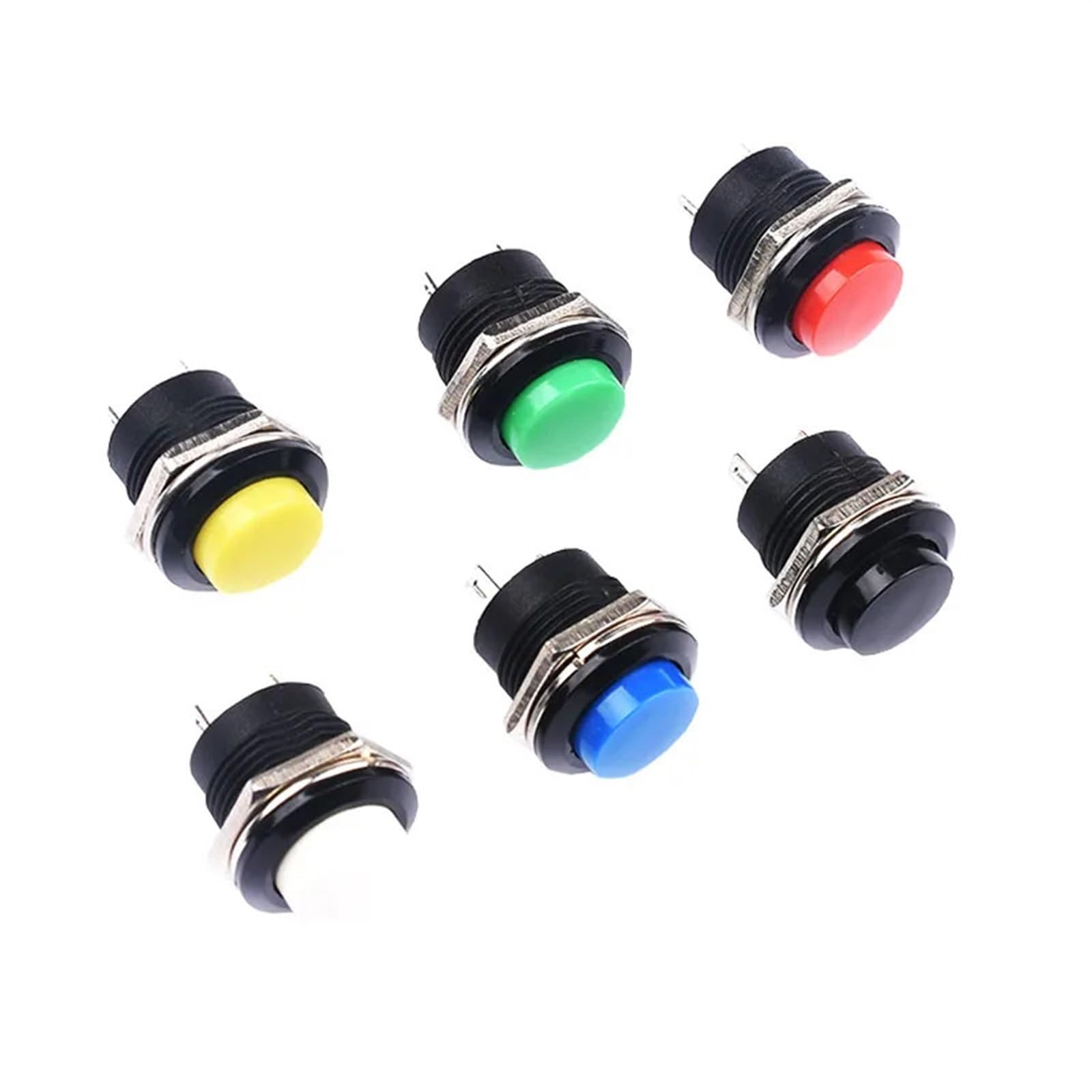 10 sztuk Momentary Push Button Switch 16 mm Momentary 6A/125VAC 3A/250VAC okrągły przełącznik R13-507(R13-507Green)