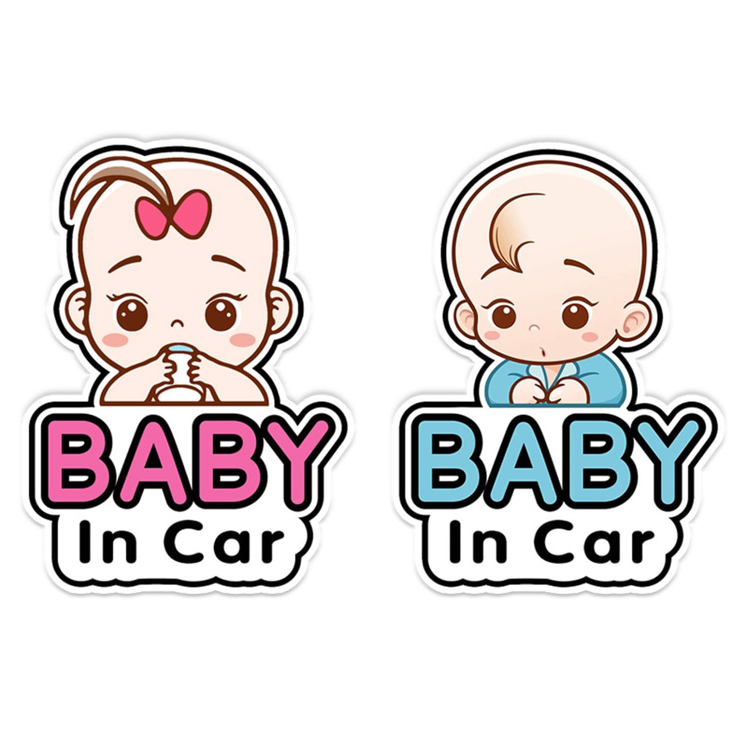 2Pcs Baby on Board Car Sticker, 19cm/7.48in * 13.7cm/5.39in Safety Car Sign, Removable Safety Sticker