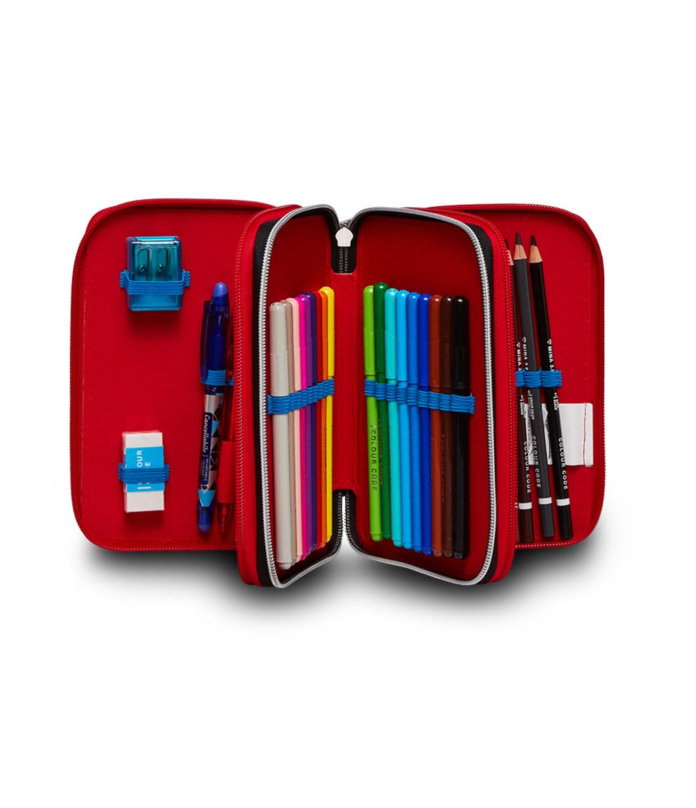 Seven Astuccio 3 Zip SPIDER-MAN THE GREATEST HEROE, Multicolore, Astuccio Attrezzato, Per bambini e ragazzi, Scuola & Tempo Libero, Prodotto ufficiale