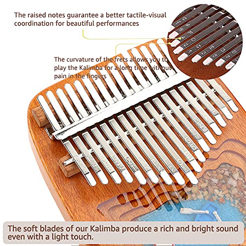 Hearda Kalimba 17 clés Instrument de Musique, Portable Résine Pouce Piano Africain Marimba Kalimba Cadeau Kit avec… - Les Beatles, Paul McCartney, John Lennon, RIngo Starr, George Harrison Hearda Kalimba 17 clés Instrument de Musique, Portable Résine Pouce Piano Africain Marimba Kalimba Cadeau Kit avec… – Image 4